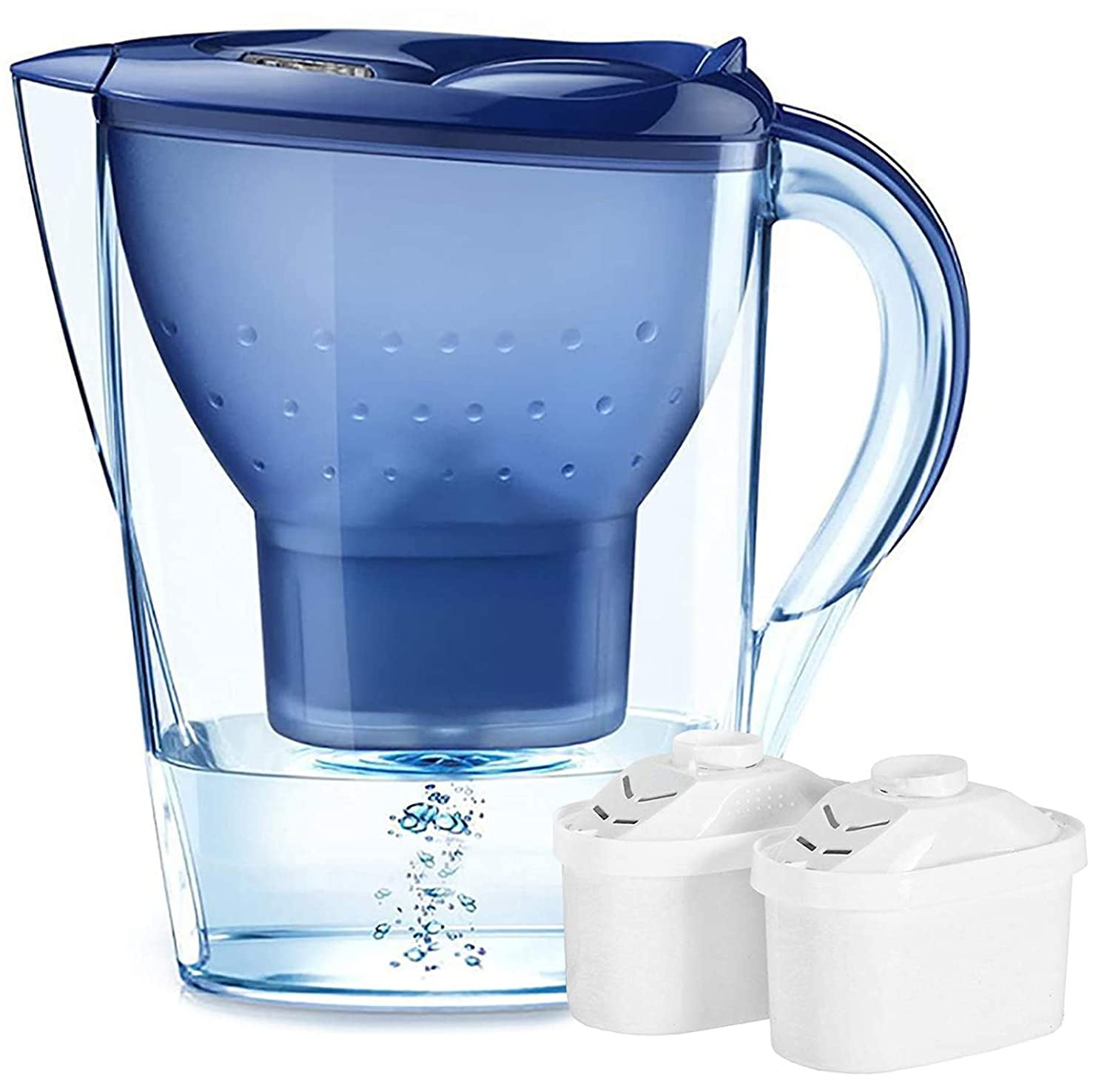 14Cup Water Filter Pitcher, Alkaline Water Purifier Jug with 2Filters