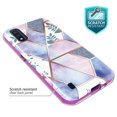 thumbnail image 2 of Samsung Galaxy A01 Case, Rosebono Hybrid Dual-Layered IMD Design Graphic Purple Marble and Flower Anti-Scratch Drop Protection Skin Cover Shockproof Case for Samsung Galaxy A01, 2 of 4
