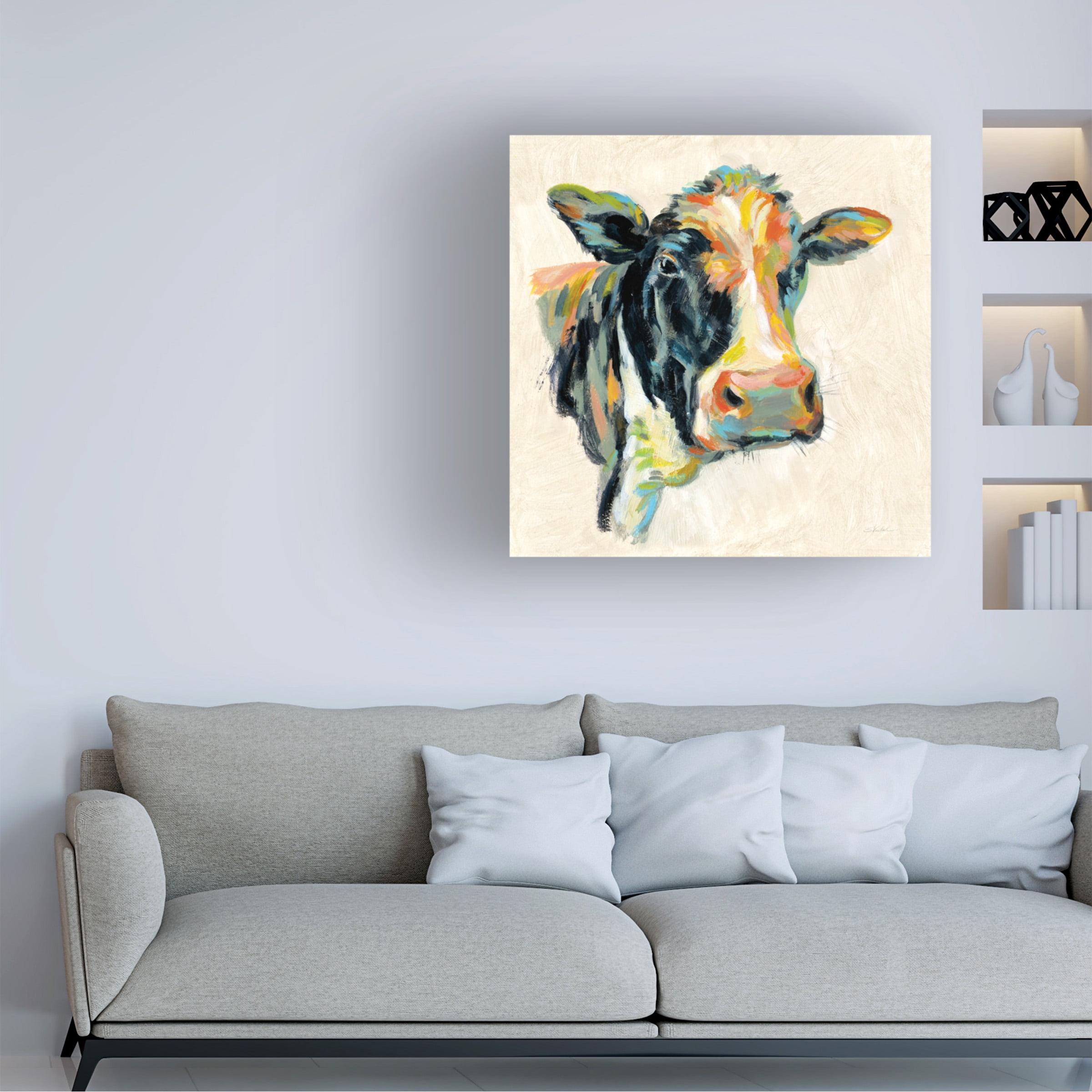 Trademark Fine Art 'Expressionistic Cow I' Canvas Art by Silvia Vassileva