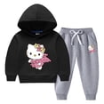 thumbnail image 4 of Hello Kitty-Conjunto de suéter con capucha para niños, Tops estampados bonitos, ropa cálida de lana a la moda para niñas, Otoño e Invierno, 4 of 5
