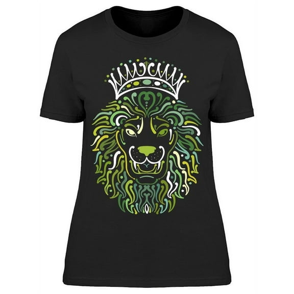 Sketch. Lion Face W/crown T-Shirt Women -Image by Shutterstock, Female Small