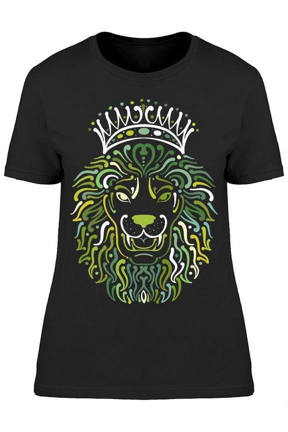 Sketch. Lion Face W/crown T-Shirt Women -Image by Shutterstock, Female Small