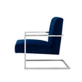 thumbnail image 4 of Nicole Miller Velvet Accent Chair Santana Upholstery, Navy/Chrome, 4 of 9