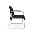 thumbnail image 3 of Waterfall Reception Waiting Room Sled Base Loveseat / Silver Steel / Navy Blue, 3 of 5
