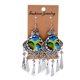 thumbnail image 3 of s bordadas multicolores Boho de s mujeres cuelgan del partido judío Hugo Pendientes del perno prisionero cuelga, 3 of 10