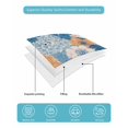 thumbnail image 4 of Quilt King Size Bedding Set, Orange Blue Flowers Reversible Summer Quilt 3 Pieces, Farmhouse Botanical Floral Leaves Lightweight Bedspreads Coverlets with 2 Pillow Shams for All Seasons, 4 of 5