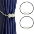 thumbnail image 2 of 2 PCS Adjustable Curtain Tiebacks,Clip-On Braided Rope with Pearl Buckles,Holdbacks for Blackout and Sheer Drapes,Home and Office, 2 of 4