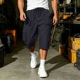 thumbnail image 6 of YSUEJPF Mens Long Shorts Ripstop Wrinkle Resistant‌ Baggy Cargo Capri Pants Twill Stretchy Outdoor Capris with Multi Pockets, 6 of 7