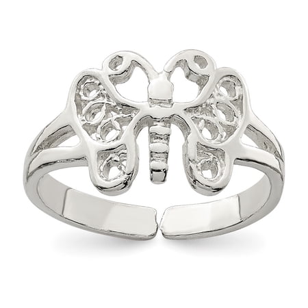 Auriga Fine Jewelry 925 Sterling Silver Butterfly Toe Ring for Women