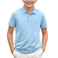 thumbnail image 1 of Odeerbi Camisas de Golf de Niños Botón de Solapa de Color Sólido Camisas de Tenis de Manga Corta Uniforme Escolar Con Bolsillo, 1 of 8