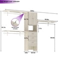thumbnail image 2 of iSunirm 120" Large Closet System with Drawers and Doors, 10FT Heavy Duty Closet Organizer System with Hanging Rods and Shelf Towers, Walk-in Closet for Bedroom, 1300+ LBS Weight Capacity, White Oak, 2 of 7