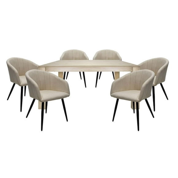 Mesa Comedor Minori Mundo In Muebles 160X90 + Set 6 Sillas Burgos S17