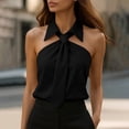 thumbnail image 2 of Wlynlyn Women Tank Tops Sleeveless Blouses off Shoulder Casual Summer Tie-Neck Fitted Dressy Work Tops, 2 of 9