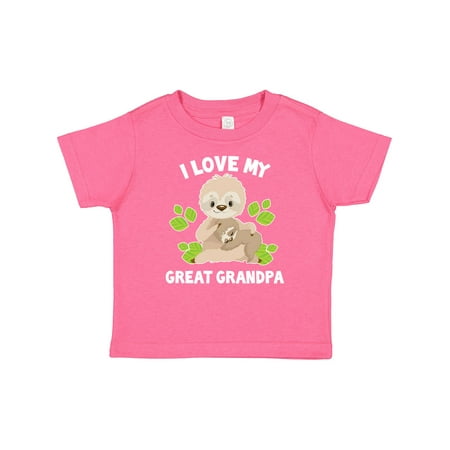 

Inktastic Cute Sloth I Love My Great Grandpa with Green Leaves Gift Baby Boy or Baby Girl T-Shirt