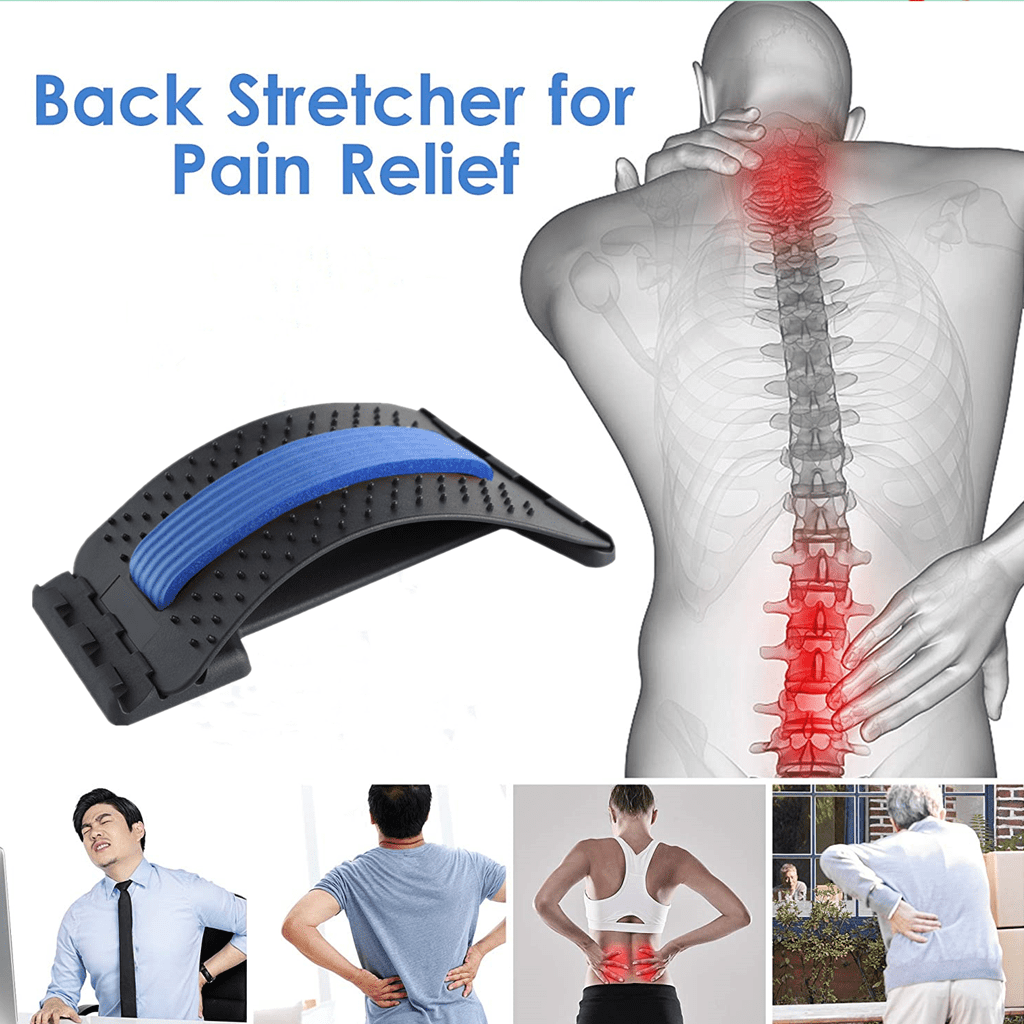 Back Stretching Device,Back Massager for Bed & Chair & Car,MultiLevel Lumbar Support Stretcher