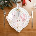 thumbnail image 4 of Coolnut Set of 6 Cute Bunnies with Flowers Napkins Cloth Napkins 20"x20", Washable Polyester Dinner Napkins for Parties, Wedding, Restaurant, 4 of 6