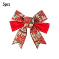 thumbnail image 2 of Boovnll Christmas Bow Imitation Saffron Christmas Tree Pattern Printed Christmas Tree Decorative Bow Gift Decoration, Christmas Decorations, 2 of 6
