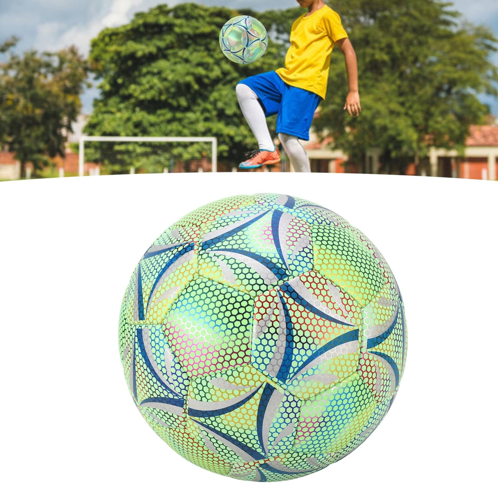 Glow in the Dark Soccer Ball Size 5, Fluorescent Night Training Football with High Visibility, Durable Sports Equipment for Night Games and Outdoor Play