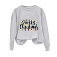 thumbnail image 5 of TTUHYWXI Women's Merry Christmas Oversized Pullover Sweatshirt With Lights - Holiday Xmas Sweater Top (Light Gray, S), 5 of 6