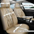 thumbnail image 3 of DIKSOAKR Seat Covers Fit for Kia Optima 2002-2020 Car Seat Covers 2 Front Seats Waterproof Leather Automotive Seat Cushion Protector Beige, 3 of 7