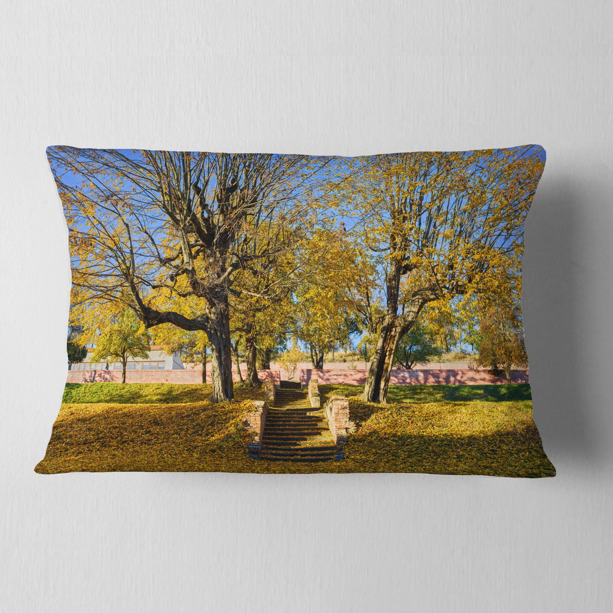 Designart 12" x 20" Multi-color Polyester Throw Pillow