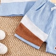 thumbnail image 5 of Xudanell Toddler Boy Clothes Color Block T Shirt Shorts Outfits Embroidered Active Short Pants Two Piece Set Sky Blue 3-4 Years, 5 of 8