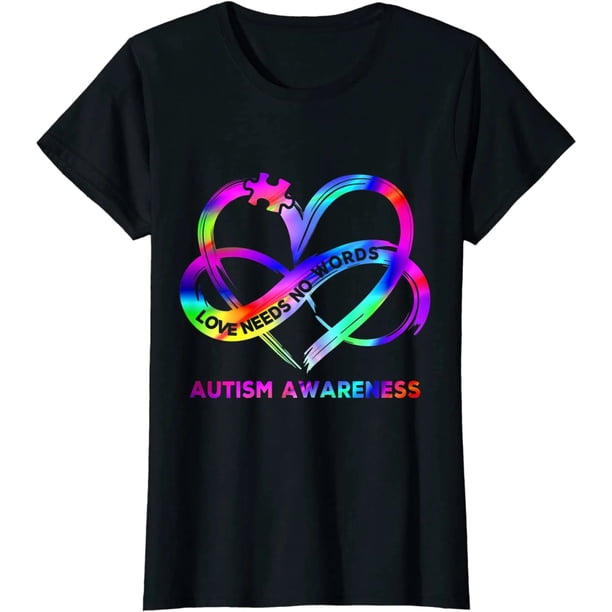 Playera Tie Dye para Mujer: Amor Infinito, Conciencia Autista Sin Necesidad de Palabras