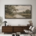 thumbnail image 3 of Large Framed Canvas Wall Art Vintage Country Landscape Print for Living Room Decoration - 60"x30" Black Frame, 3 of 7