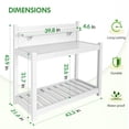 thumbnail image 4 of EAGLE PEAK Outdoor Indoor Vinyl Potting Bench Tsble, Gardening Work Station with Open Shelf, Lower Storage, White, 4 of 7