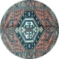thumbnail image 1 of Ahgly Company Indoor Round Persian Light Blue Traditional Area Rugs, 6' Round, 1 of 4