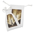 thumbnail image 2 of Eiffel Fabric Pouch Set of 2, Tourist Attraction in Paris France Brown Toned Skies Abstract Landscape Design, Drawstring Bag for Toiletries Masks and Favors, 9" x 6", Yellow and Brown, by Ambesonne, 2 of 2