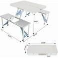 thumbnail image 2 of 2 in 1 Folding Table and Chair Set, Portable Camping Picnic Table with 4 Chairs, Aluminum Alloy Construction, Umbrella Hole for Outdoor Activities, Easy Storage, Comfortable, Durable Silver, 2 of 9