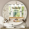 thumbnail image 2 of Lumora 24.2" Round Bathroom Mirror Deep Frame Vanity Mirror Wall Mounted, Silver, 2 of 5