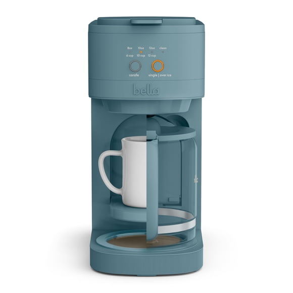 bella VersaBrew Cafetera 2 en 1, prepara garrafas de 3 tamaños y tazas individuales con cápsulas de café o molido, filtro reutilizable y soporte para filtro apto para lavavajillas, función de café hel