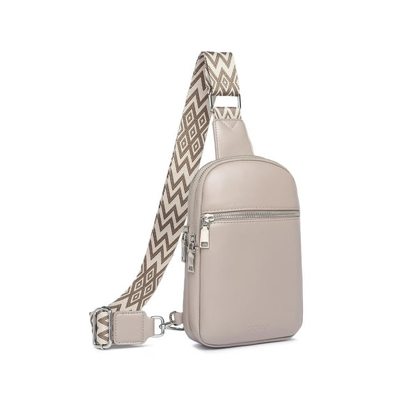 Bandolera DIOMO Antirrobo, tamaño pequeño, para mujer, piel vegana, color gris