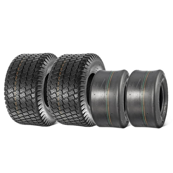 MaxAuto 11x6.00-5 Front & 18x9.50-8 Rear Tires for Lawn Garden Mower Tractor 4PR Tubeless