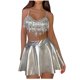 thumbnail image 1 of Conjunto de Traje de Baño de Franja de Mujeres, Bikini Sexy de Tres Piezas con Lentejuelas para la Playa Y la Piscina, Traje de Baño sin Espalda con Almohadilla de Pecho, 1 of 6