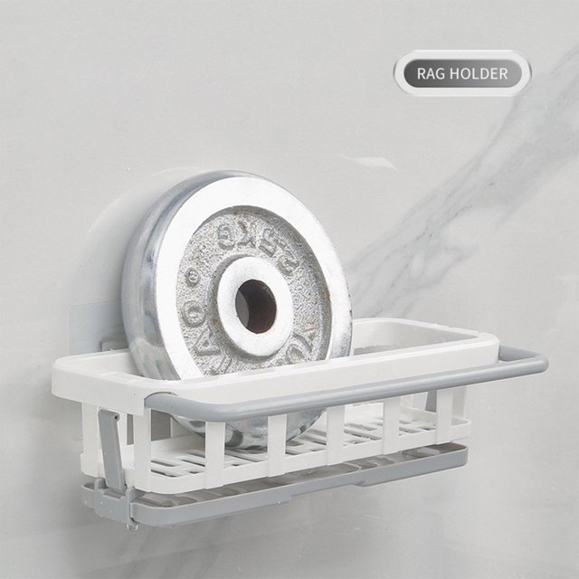AMERTEER Wall-mounted Draining Rack with Storage Rack Lightweight Easy Installation Rack for Kitchen Bathroom Sink