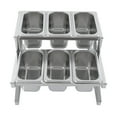 thumbnail image 6 of 2-Tier Expandable Spice Rack 10x Spice Box W/ Handle Table Standing Organizer Shelf,201 Stainless Steel Seasoning Rack Silver, 6 of 14