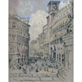 thumbnail image 2 of Stellar Design Studio 15x18 White Modern Wood Framed Museum Art Print Titled - City Square, 2 of 4
