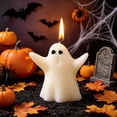 thumbnail image 6 of Halloween Ghost Candle Figurine Decor, Cute Spooky Wax Centerpiece Ornament Stable Base, Tabletop Party Home Display for Halloween Haunted House Decoration, 6 of 9