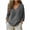 Dark Gray, variant on Women's Loose V-Neck Drop-Shoulder Long-Sleeve Top - Slouchy Casual Loungewear & Everyday Wear