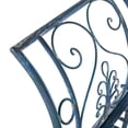 thumbnail image 5 of SAFAVIEH Adina Outdoor Patio Wrought Iron Garden Bench, Antique Blue, 5 of 8
