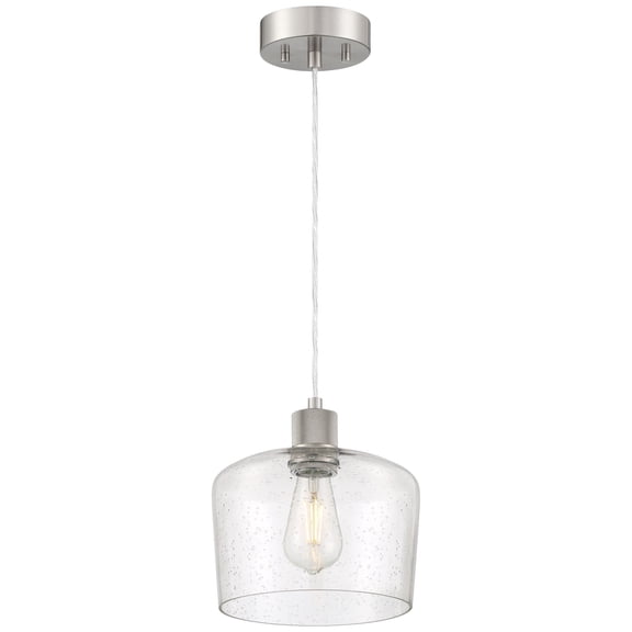 63141LEDDLP-BS/SDG Access Lighting Port Nine - 9W 1 LED Pendant In Transitional Style-9.25 Inches Tall and 9 Inches Wide-Brushed Steel Finish-Seeded