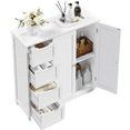 thumbnail image 3 of Alden Design Bathroom Floor Storage Cabinet, White, 12'', 3 of 8