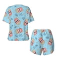 thumbnail image 2 of Sigee I Am A Fan Popcorn for Sleepwear Casual Pjs with Pockets Women's Pajamas Sets Shorts 2 Piece Short Sleeve Lounge Sets Medium, 2 of 9