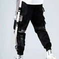 thumbnail image 4 of Qarigey Pantalones harén cómodos de poliéster para hombres - Pantalones casuales de moda y con múltiples bolsillos Moda Prendas para la parte inferior del cuerpo D264negro METRO, 4 of 6