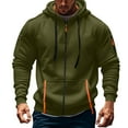 thumbnail image 2 of Dwelliawo Cargo Hoodies for Men Tactical Hoodies Zip Up Cargo Hoodies Pullover Fall Big and Tall Hooded Sweatshirt with Pockets Army Green 2XL, 2 of 4