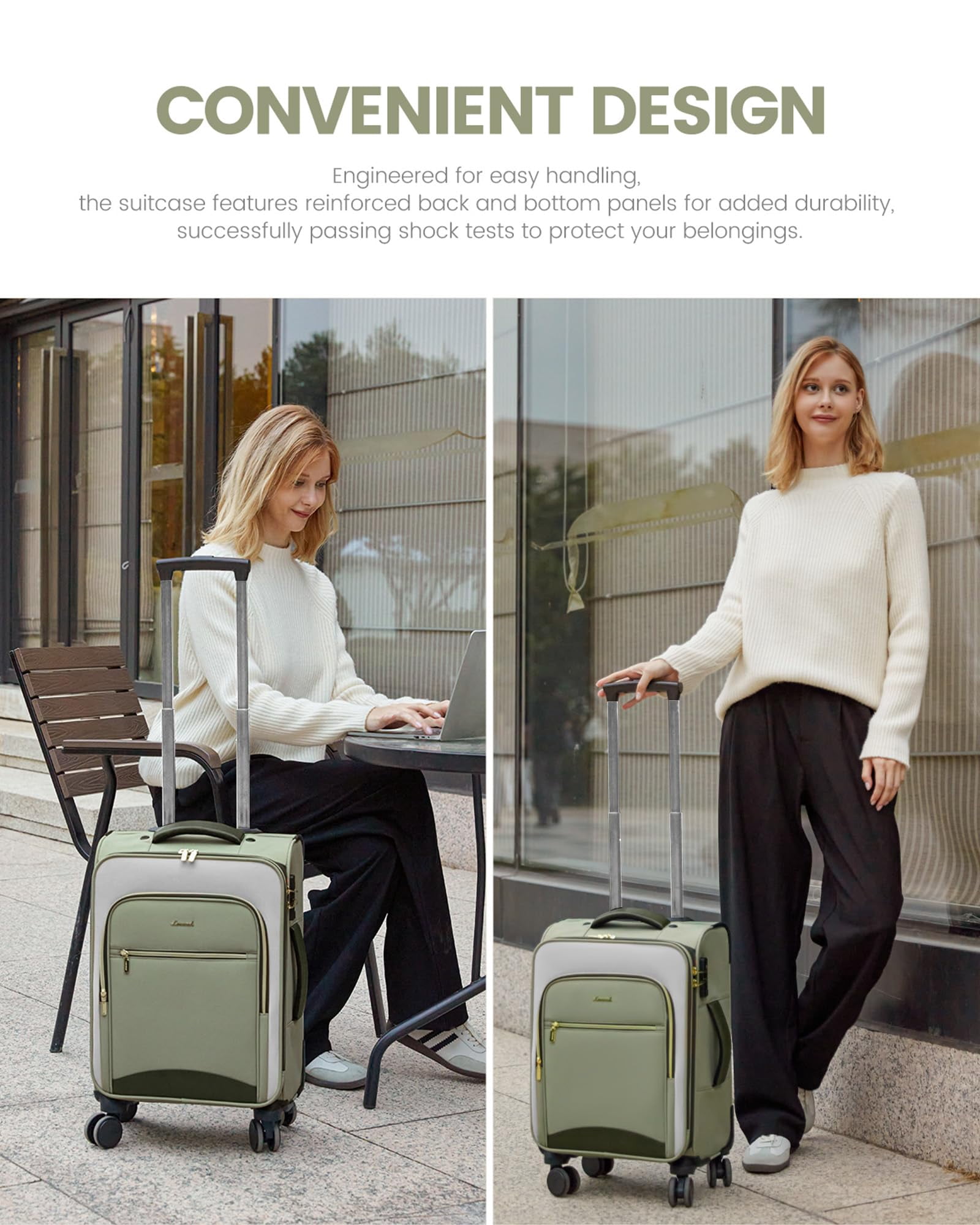 LOVEVOOK Carry On Luggage 22x14x9 Airline Approved, 20 Inch Soft side Suitcases with Wheels, Lightweight Spinner Carry on Suitcase with TSA Lock, Water-Resistant Large Capacity Luggage for Travel