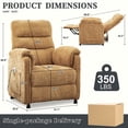 thumbnail image 4 of Electric Power Recliner Chair, Modern Chenille Fabric Recliner with Side Pocket & Remote, Nursery Recliner Chair for Living Room Small Space, Yellow, 4 of 11
